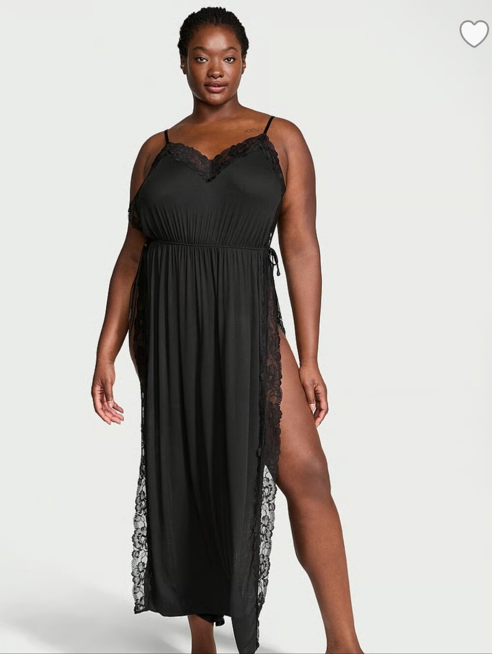 Victoria's Secret Sosoft Modal Ribbed Lace-Trim Long Slip Dress